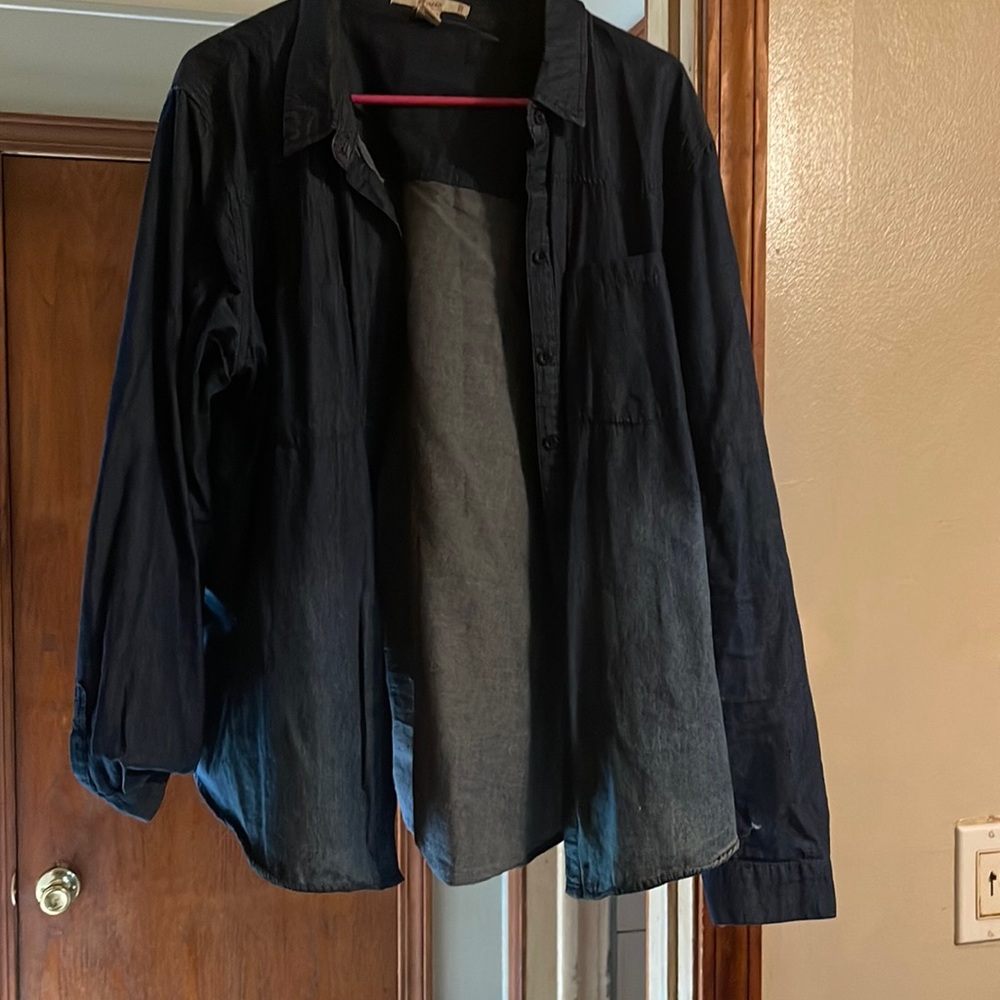 Brand new, never worn button up shirt, blue long sleeve